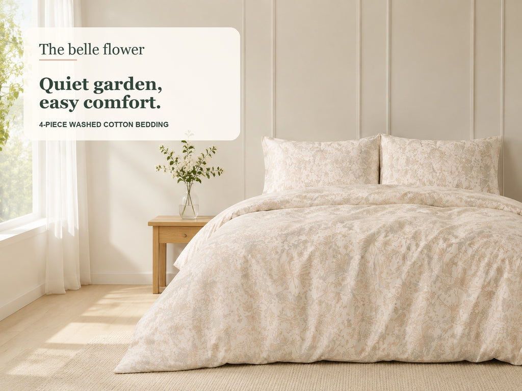 The Belle Flower Botanical Calm bedding campaign