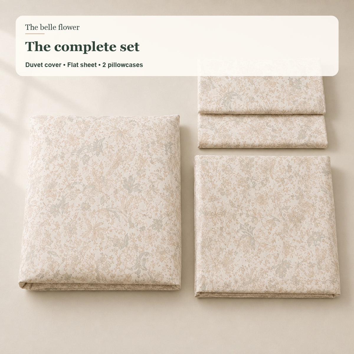 Botanical Calm washed-cotton four-piece bedding set overview