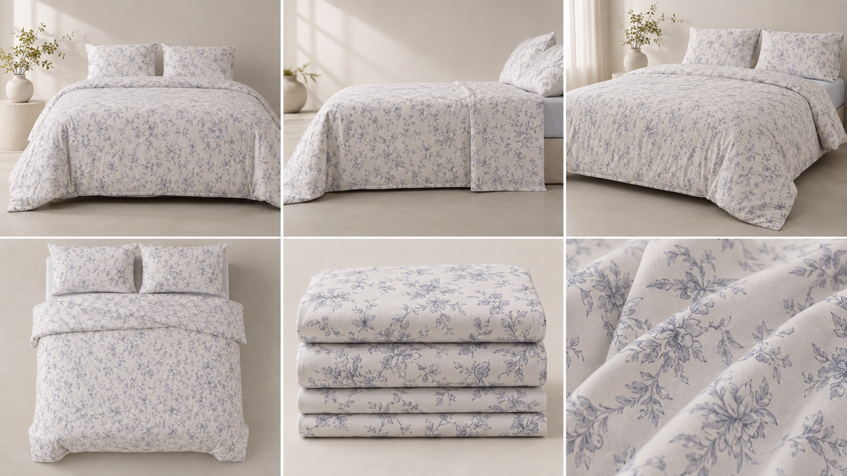 Quiet Garden bedding set from multiple views